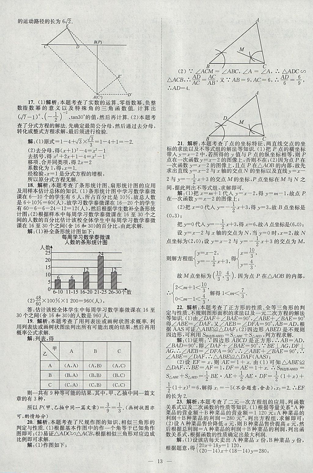 2018年壹學(xué)教育江蘇13大市中考真題28套卷數(shù)學(xué) 參考答案第13頁