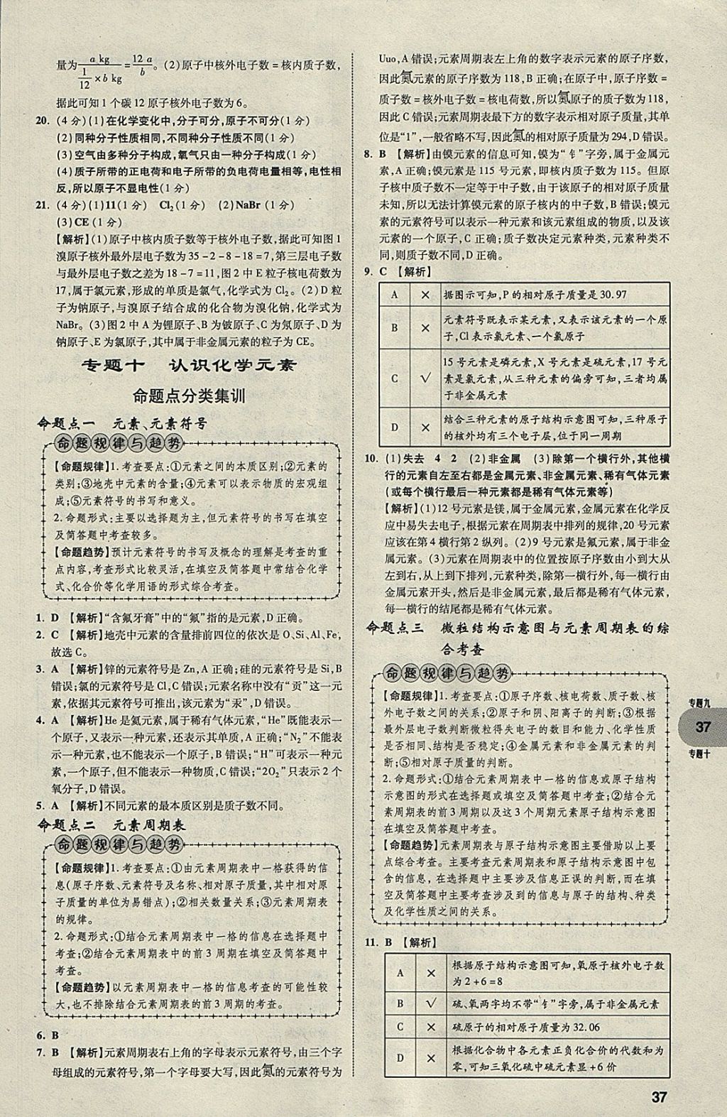 2018年中考真題分類卷化學(xué)第11年第11版 參考答案第36頁