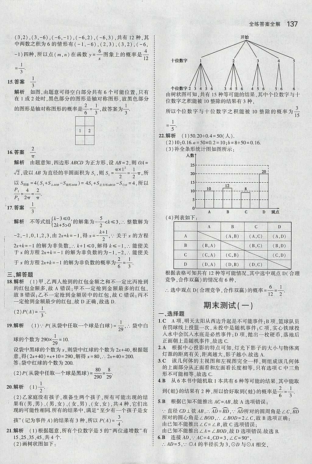 2018年5年中考3年模擬初中數(shù)學(xué)九年級下冊湘教版 參考答案第45頁