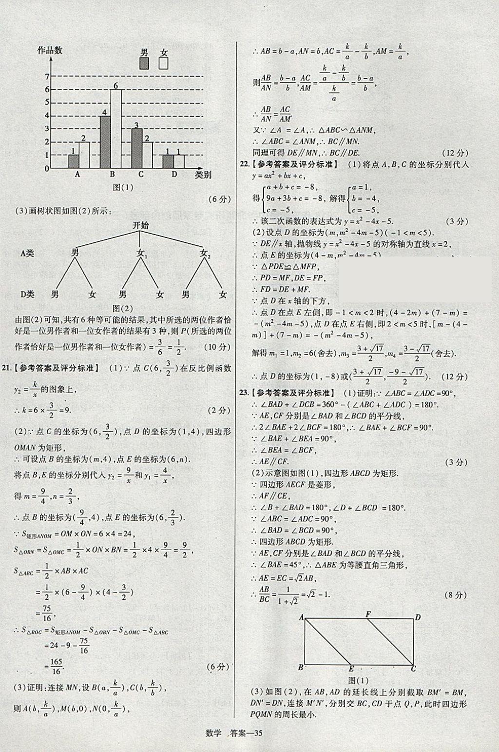 2018年金考卷安徽中考45套匯編數(shù)學(xué)第8年第8版 參考答案第35頁(yè)