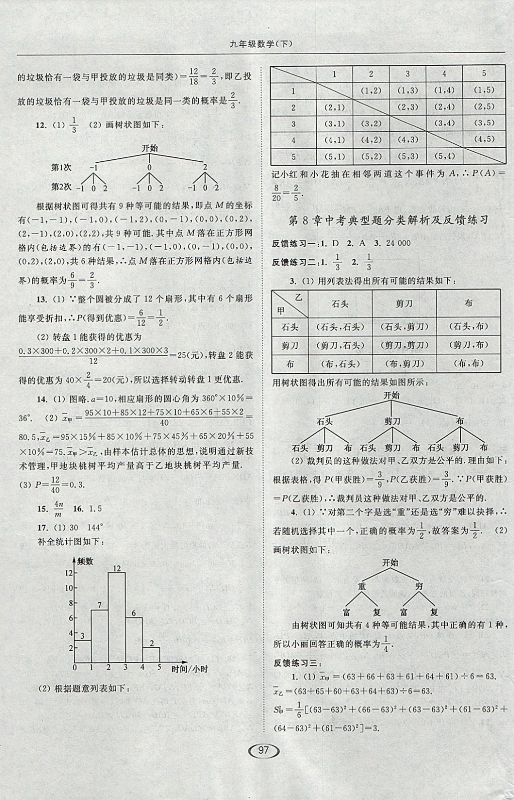 2018年亮点给力提优课时作业本九年级数学下册江苏版 参考答案第29页