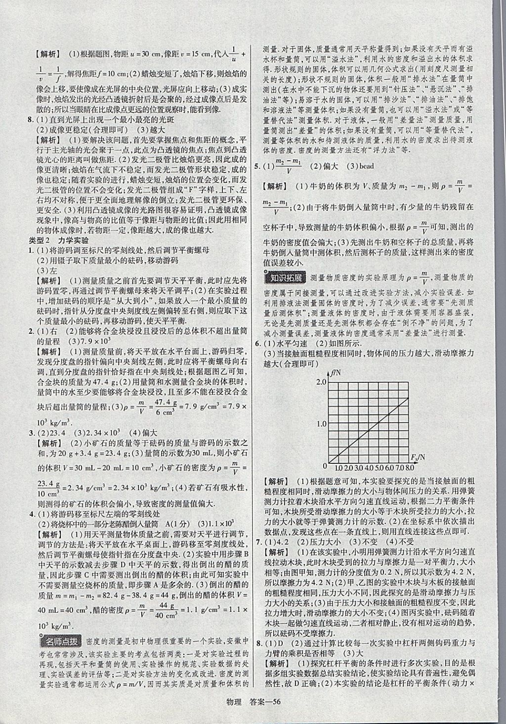 2018年金考卷安徽中考45套匯編物理 參考答案第56頁(yè)