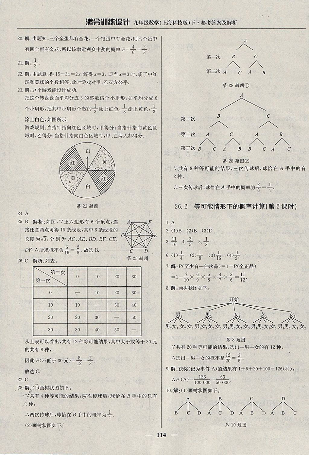 2018年滿分訓(xùn)練設(shè)計(jì)九年級(jí)數(shù)學(xué)下冊(cè)滬科版 參考答案第27頁(yè)