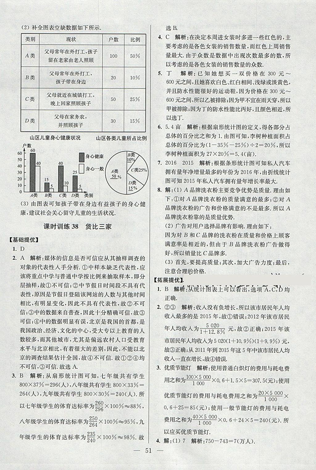 2018年初中數(shù)學(xué)小題狂做九年級下冊蘇科版提優(yōu)版 參考答案第51頁