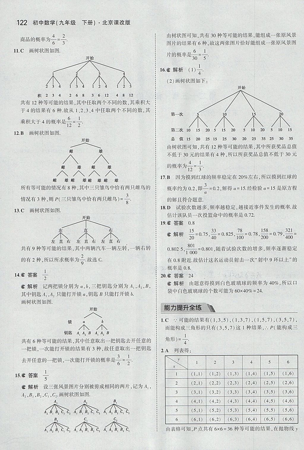 2018年5年中考3年模擬初中數(shù)學(xué)九年級(jí)下冊(cè)北京課改版 參考答案第28頁(yè)