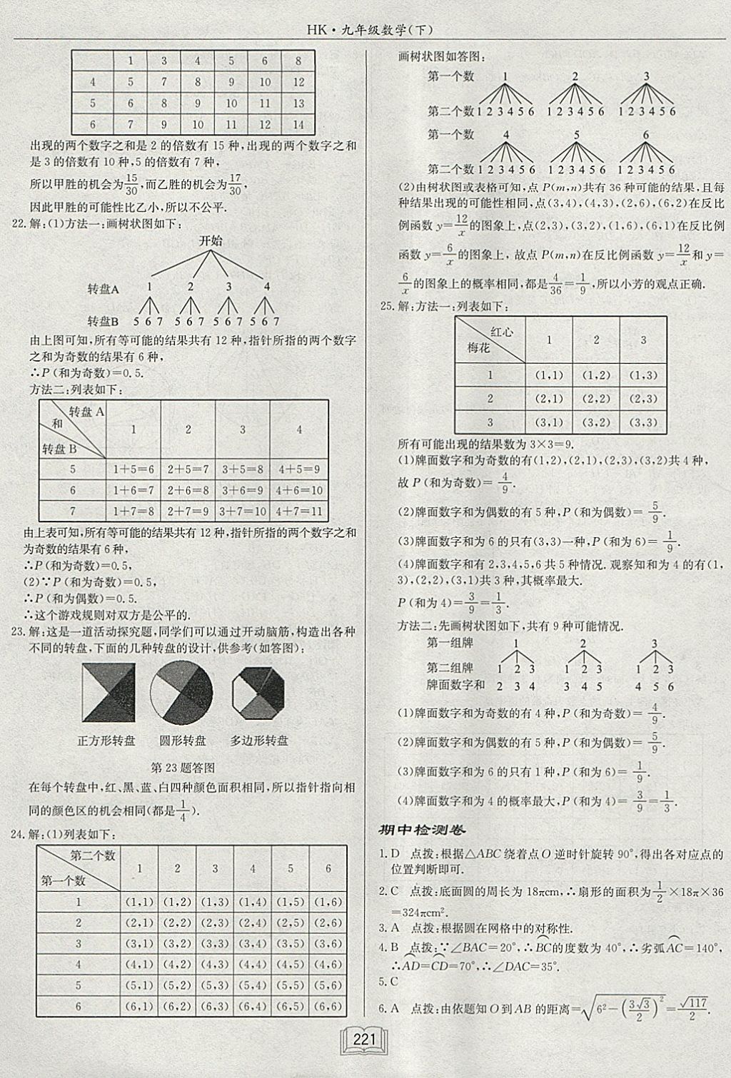 2018年启东中学作业本九年级数学下册沪科版 参考答案第49页