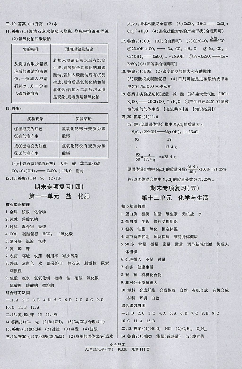 2018年高效課時(shí)通10分鐘掌控課堂九年級(jí)化學(xué)下冊(cè)人教版 參考答案第9頁(yè)