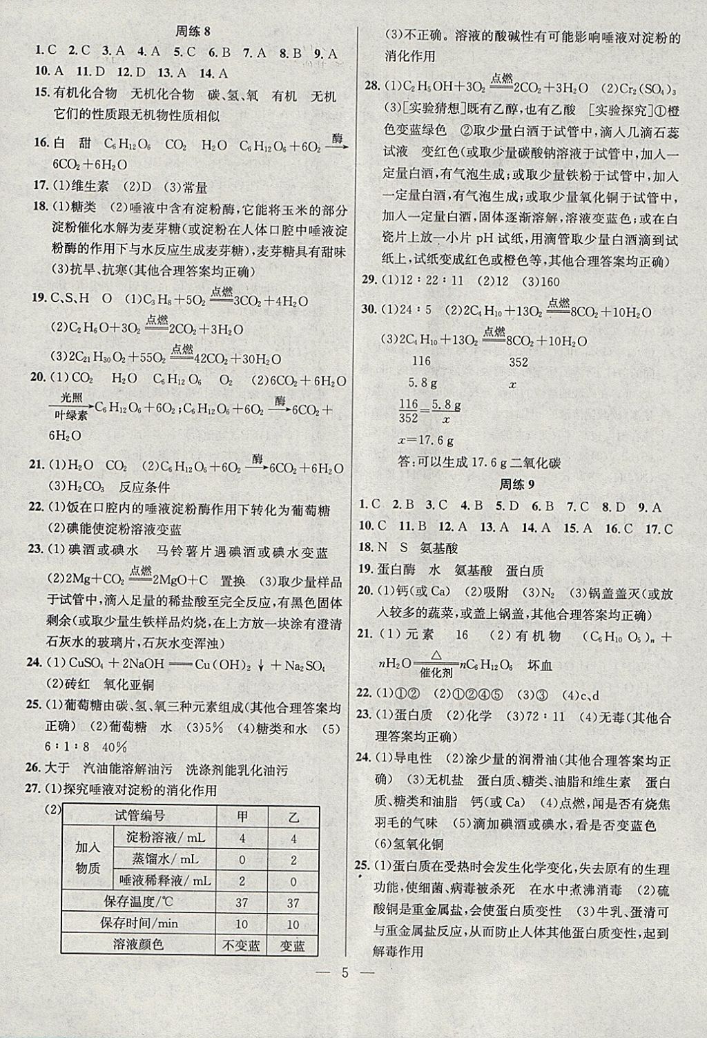 2018年提優(yōu)訓練非常階段123九年級化學下冊滬教版 參考答案第5頁