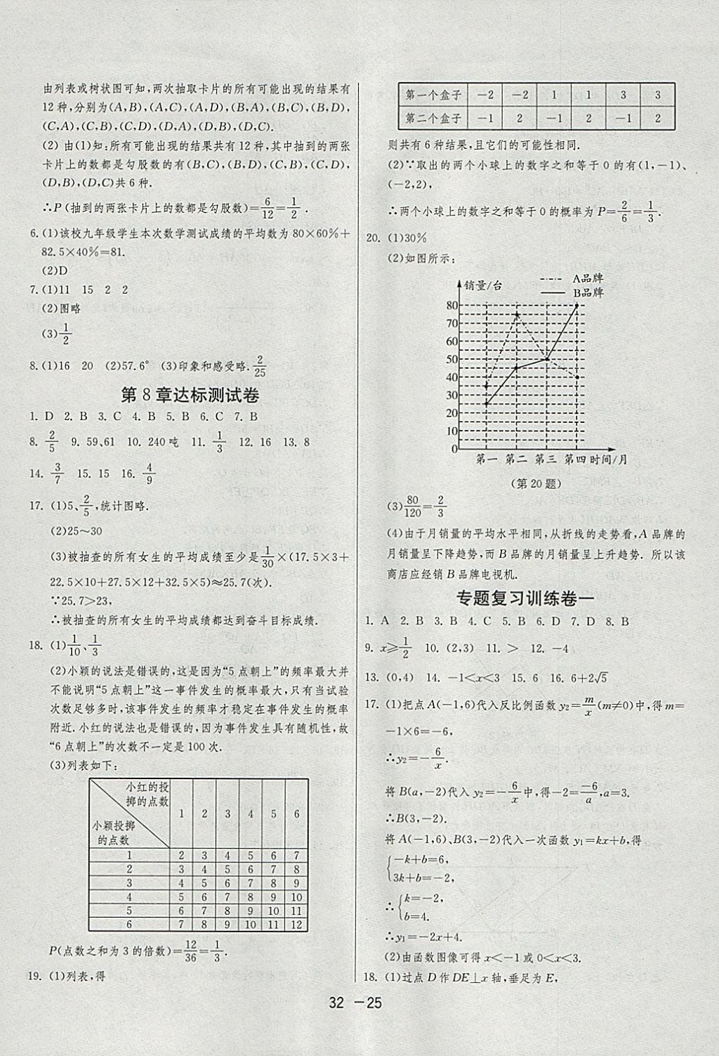 2018年1課3練單元達(dá)標(biāo)測試九年級(jí)數(shù)學(xué)下冊蘇科版 參考答案第25頁