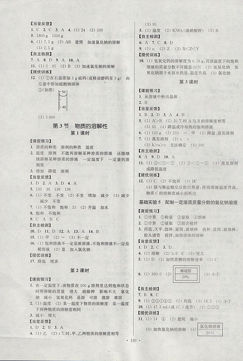 2018年南通小题课时作业本九年级化学下册沪教版 参考答案第2页