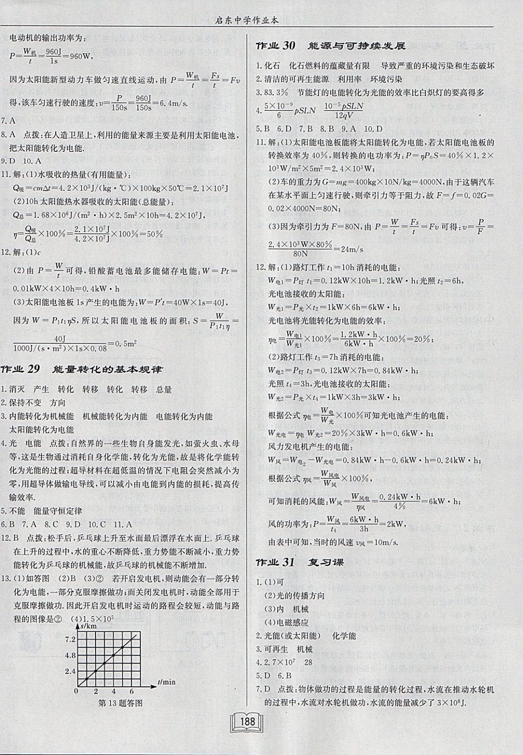 2018年啟東中學(xué)作業(yè)本九年級(jí)物理下冊(cè)江蘇版 參考答案第12頁(yè)