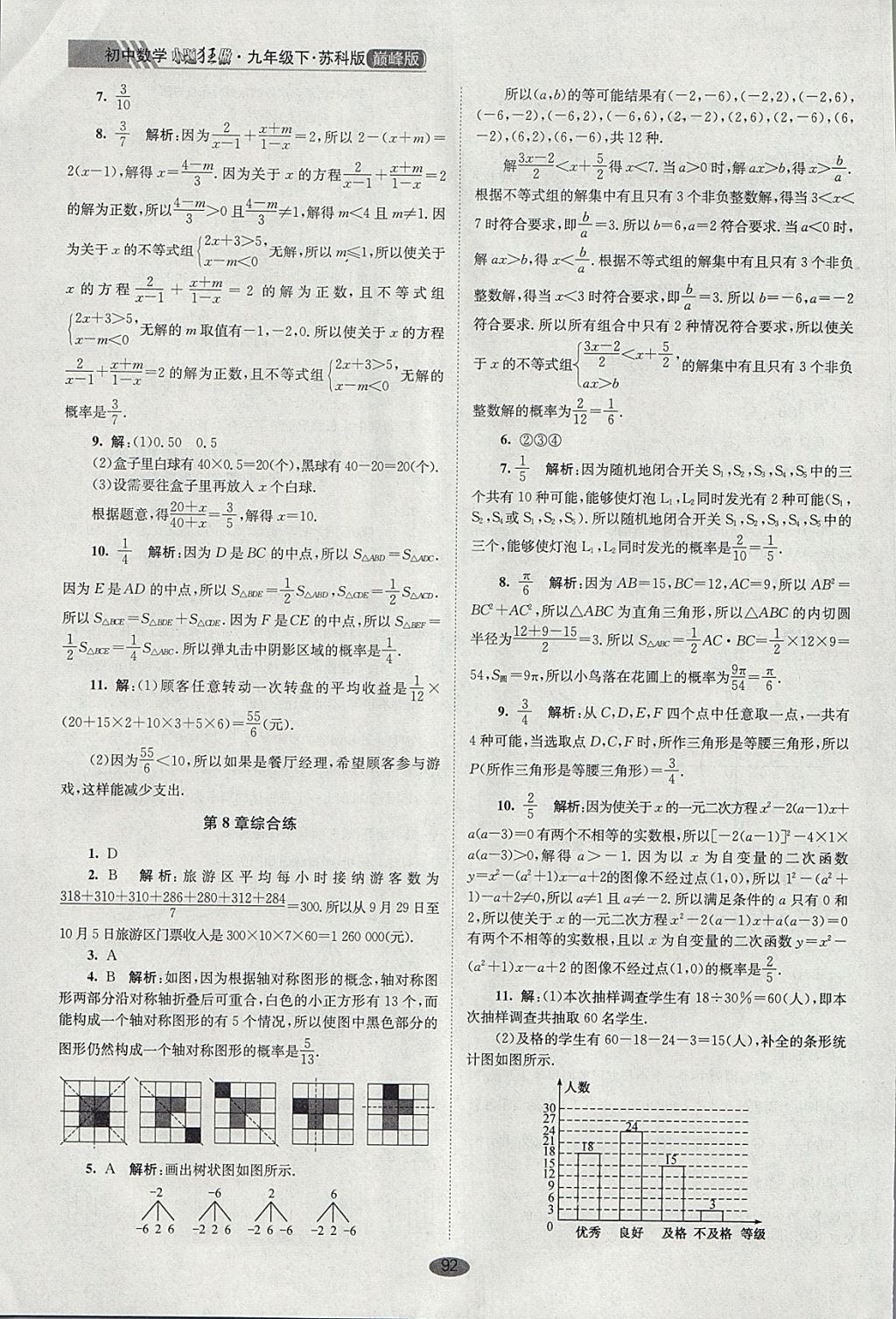 2018年初中数学小题狂做九年级下册苏科版巅峰版 参考答案第26页