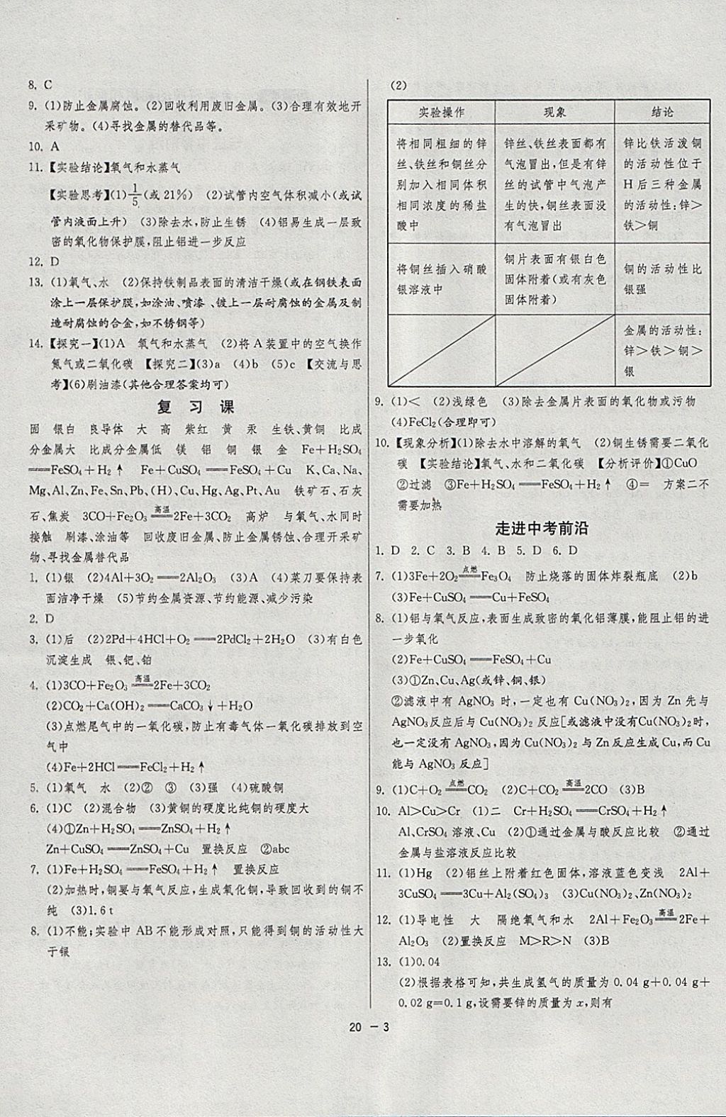 2018年1課3練單元達(dá)標(biāo)測試九年級化學(xué)下冊人教版 參考答案第3頁