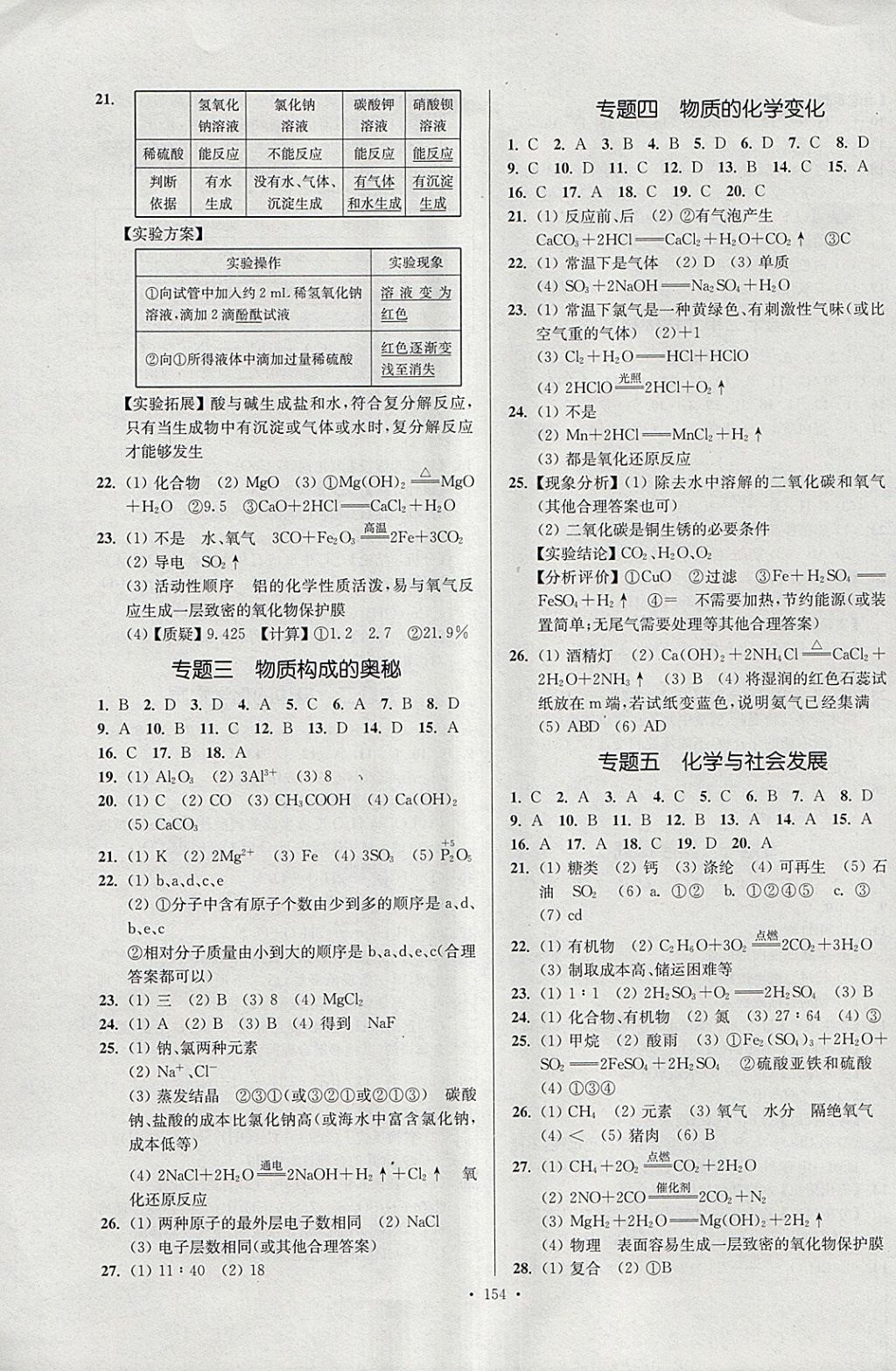 2018年南通小題課時作業(yè)本九年級化學(xué)下冊人教版 參考答案第14頁