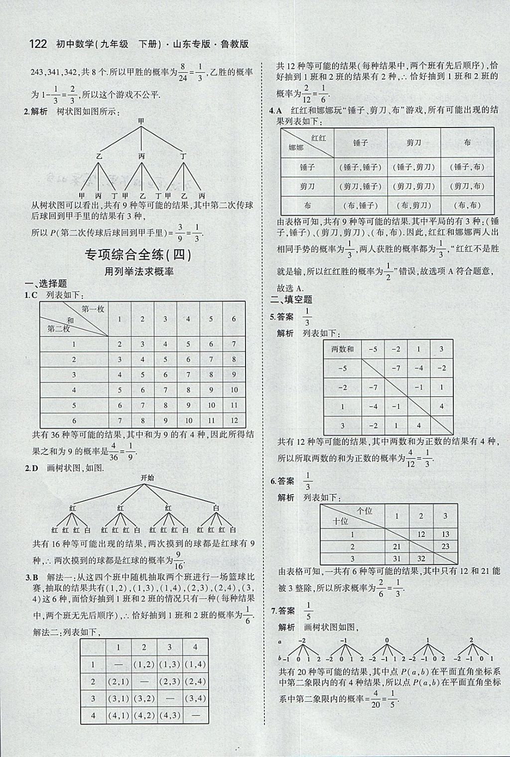 2018年5年中考3年模擬初中數(shù)學(xué)九年級下冊魯教版山東專版 參考答案第38頁