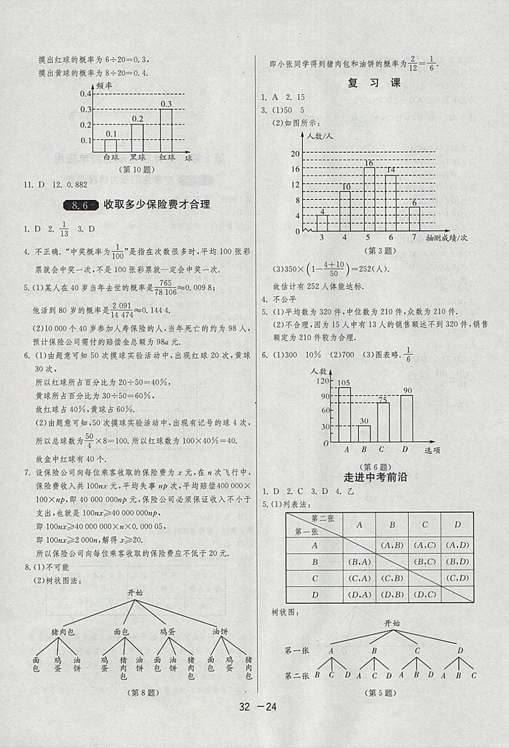 2018年1课3练单元达标测试九年级数学下册苏科版 参考答案第24页