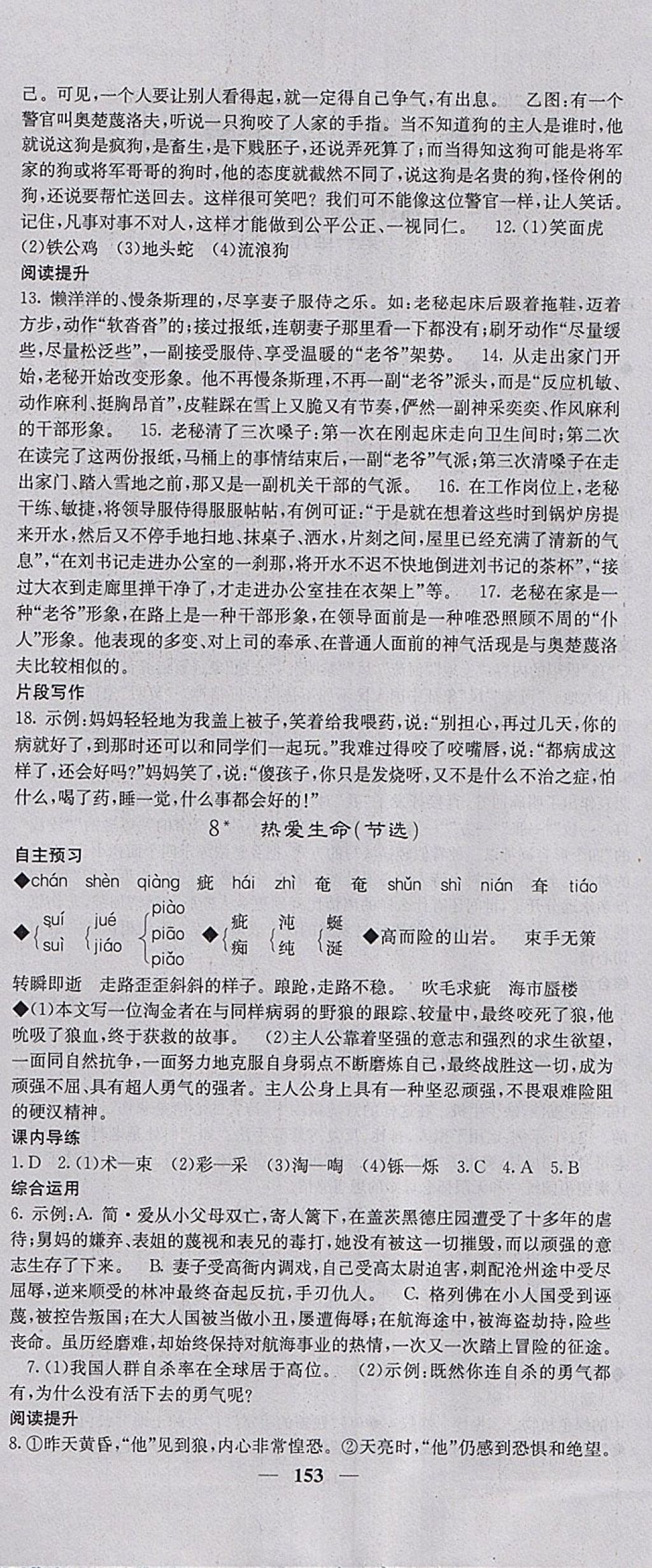 2018年名校課堂內(nèi)外九年級(jí)語(yǔ)文下冊(cè)人教版 參考答案第6頁(yè)