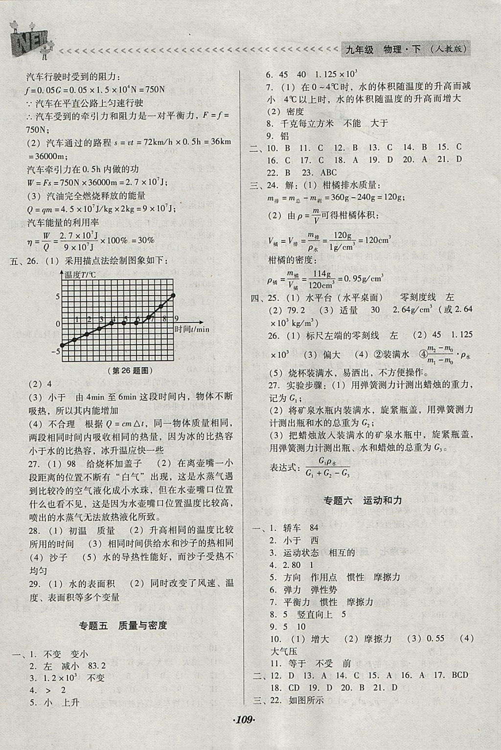 2018年全優(yōu)點(diǎn)練課計(jì)劃九年級(jí)物理下冊人教版 參考答案第7頁