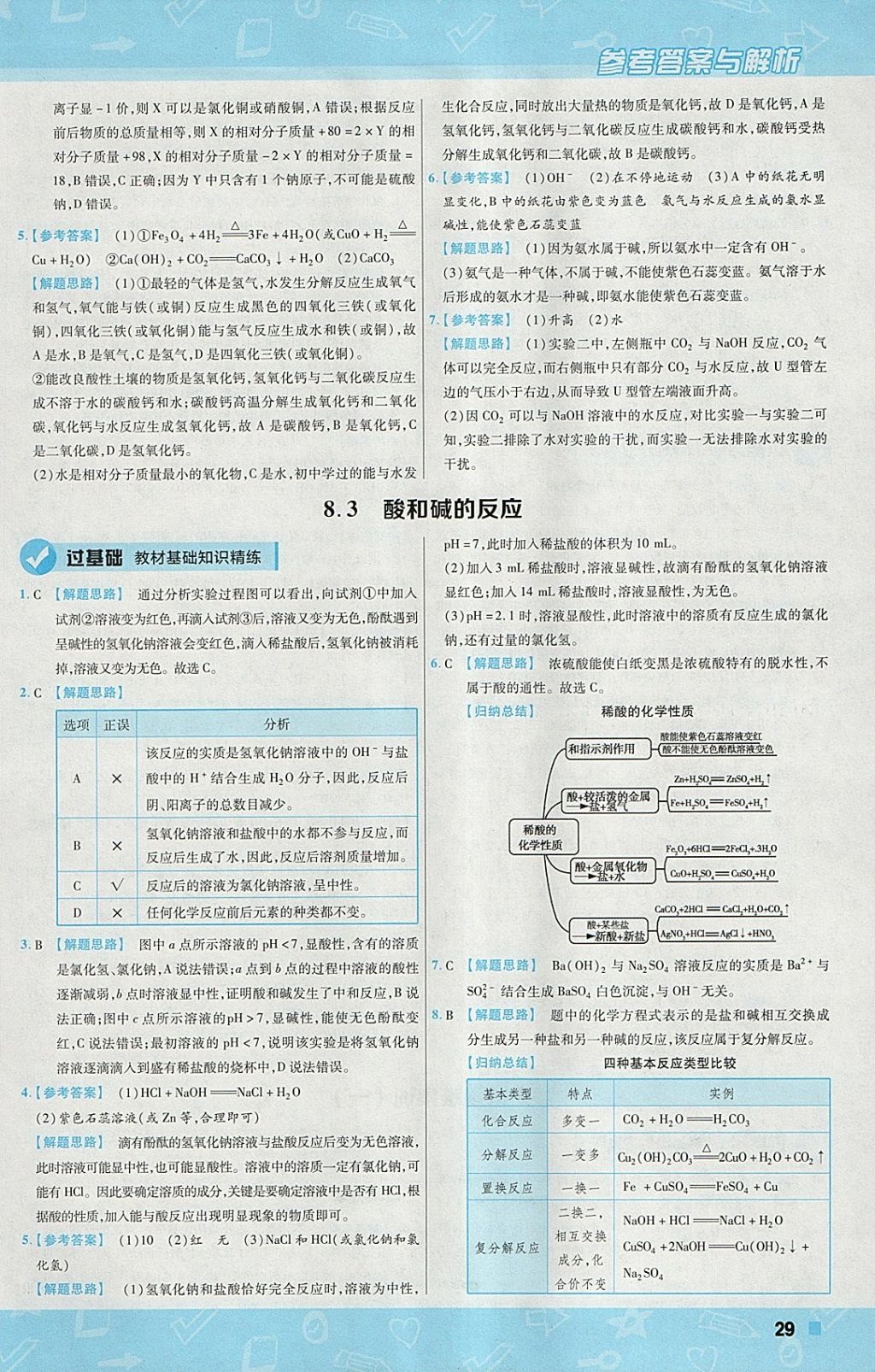 2018年一遍過初中化學(xué)九年級下冊科粵版 參考答案第29頁