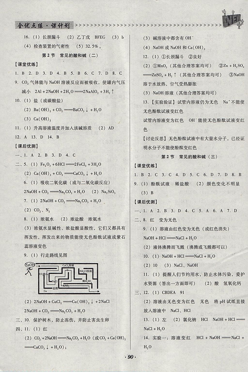 2018年全优点练课计划九年级化学下册沪教版 参考答案第5页