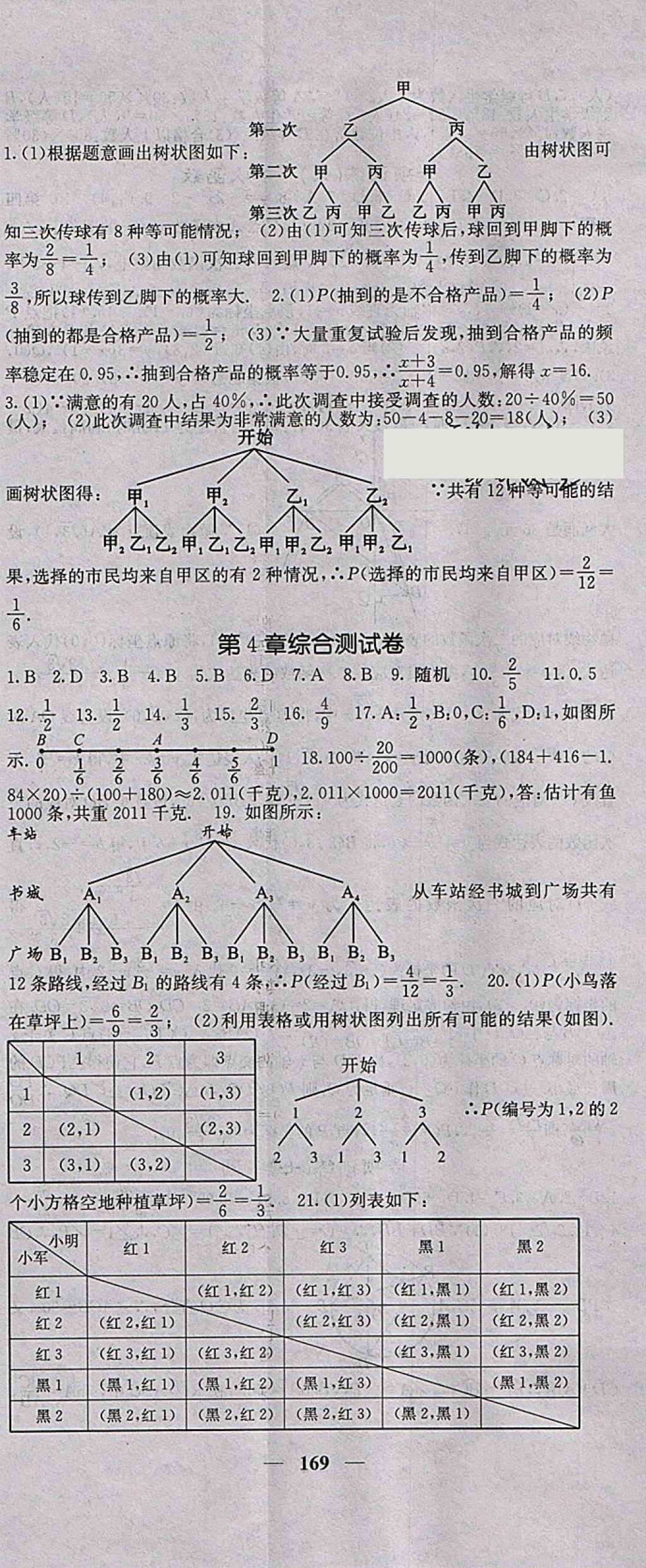 2018年名校課堂內(nèi)外九年級數(shù)學(xué)下冊湘教版 參考答案第26頁