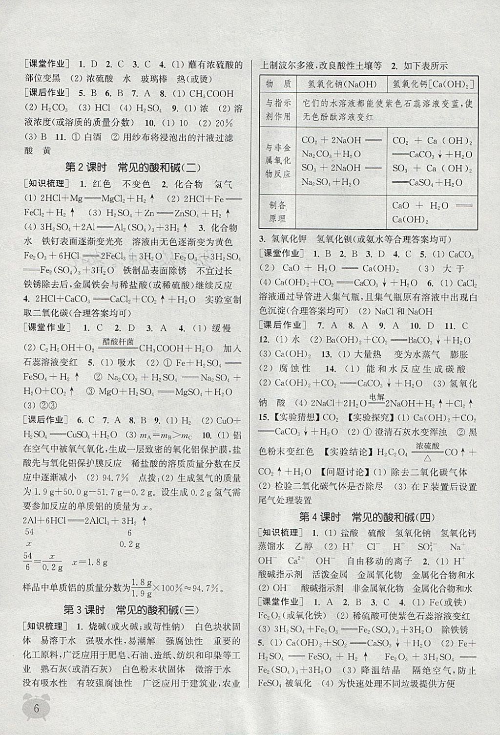 2018年通城學典課時作業(yè)本九年級化學下冊人教版江蘇專用 參考答案第6頁