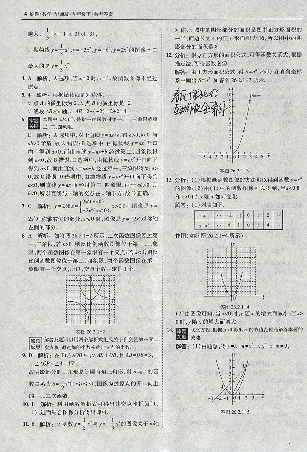 2018年北大綠卡刷題九年級(jí)數(shù)學(xué)下冊(cè)華師大版 參考答案第3頁(yè)