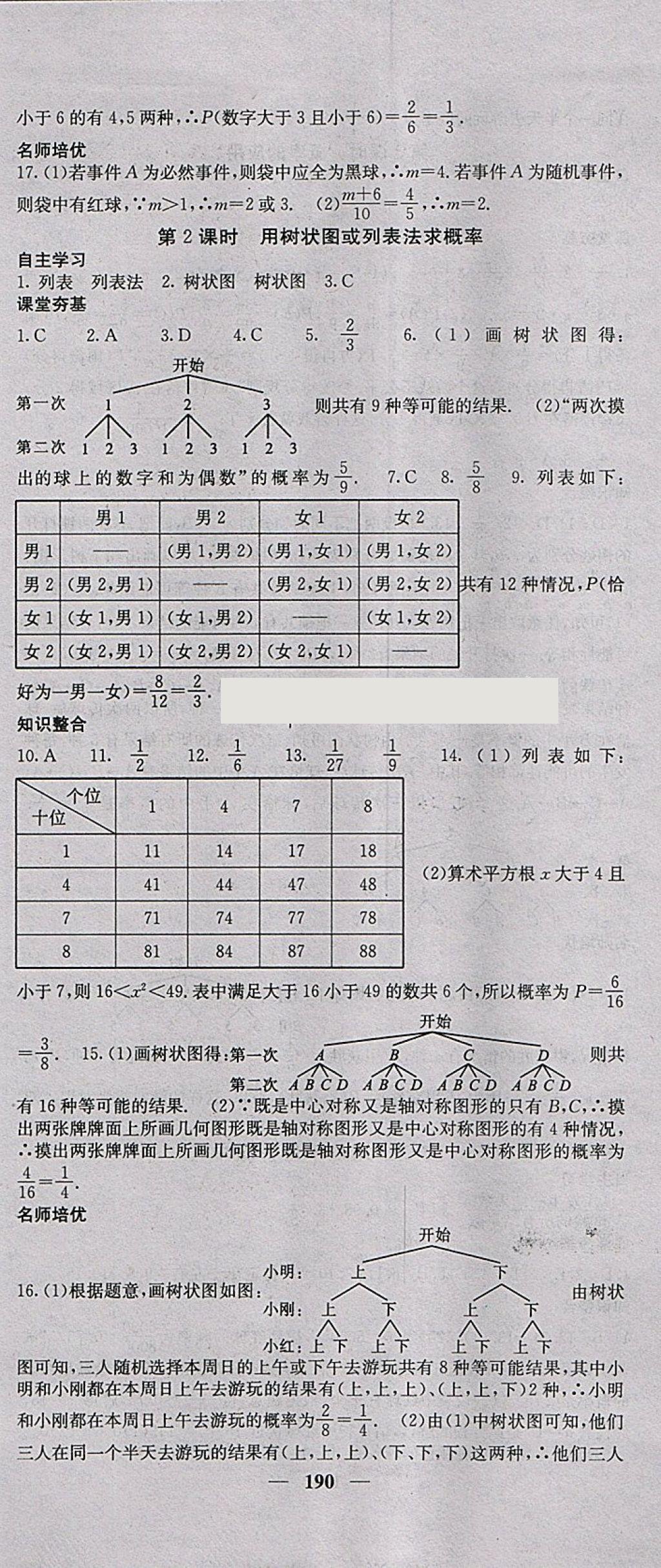 2018年名校課堂內(nèi)外九年級(jí)數(shù)學(xué)下冊滬科版 參考答案第33頁