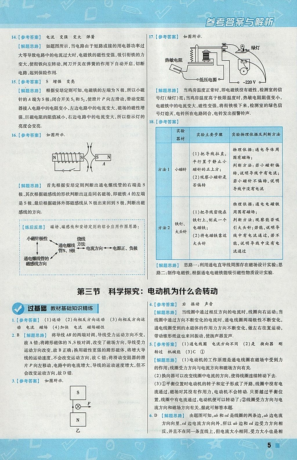 2018年一遍过初中物理九年级下册沪科版 参考答案第5页