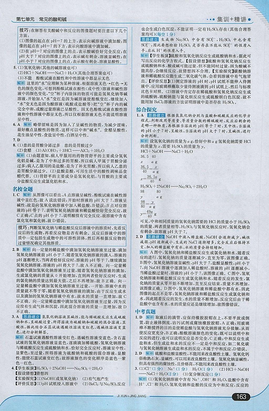 2018年走向中考考場九年級化學(xué)下冊魯教版 參考答案第5頁