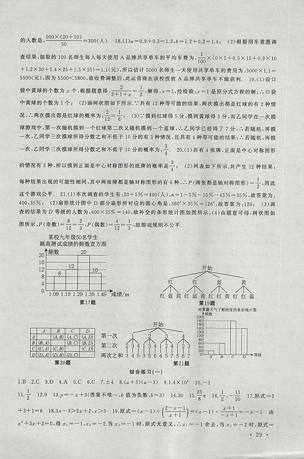 2018年高效精練九年級數(shù)學(xué)下冊蘇科版 參考答案第29頁