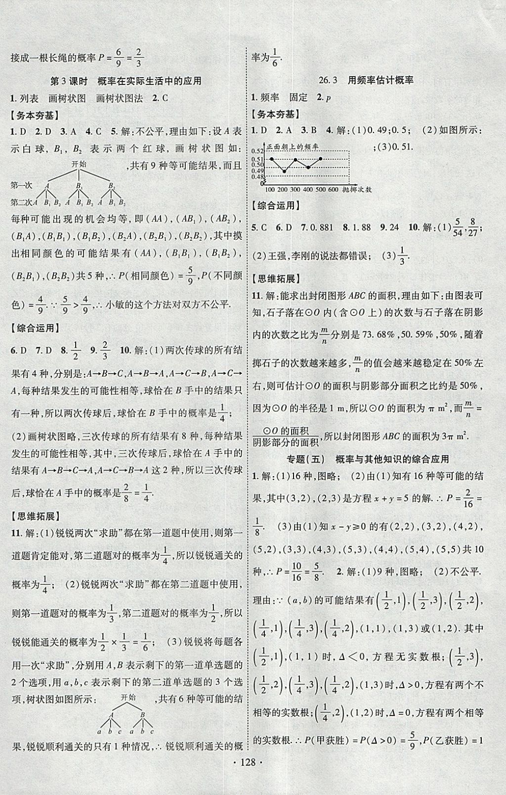 2018年課堂導(dǎo)練1加5九年級數(shù)學(xué)下冊滬科版安徽專用 參考答案第14頁