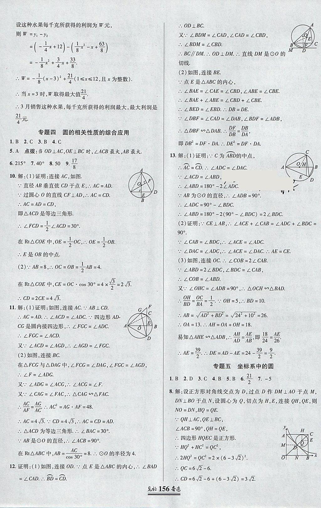 2018年見證奇跡英才學(xué)業(yè)設(shè)計與反饋九年級數(shù)學(xué)下冊北師大版 參考答案第31頁