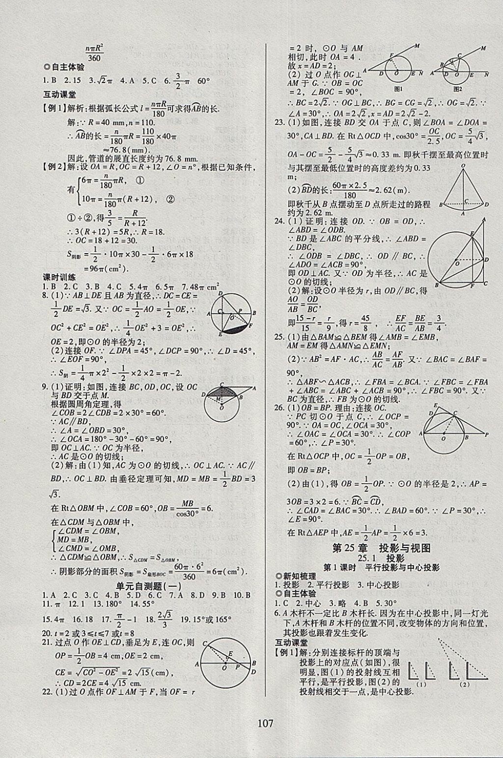 2018年有效课堂课时导学案九年级数学下册 参考答案第7页