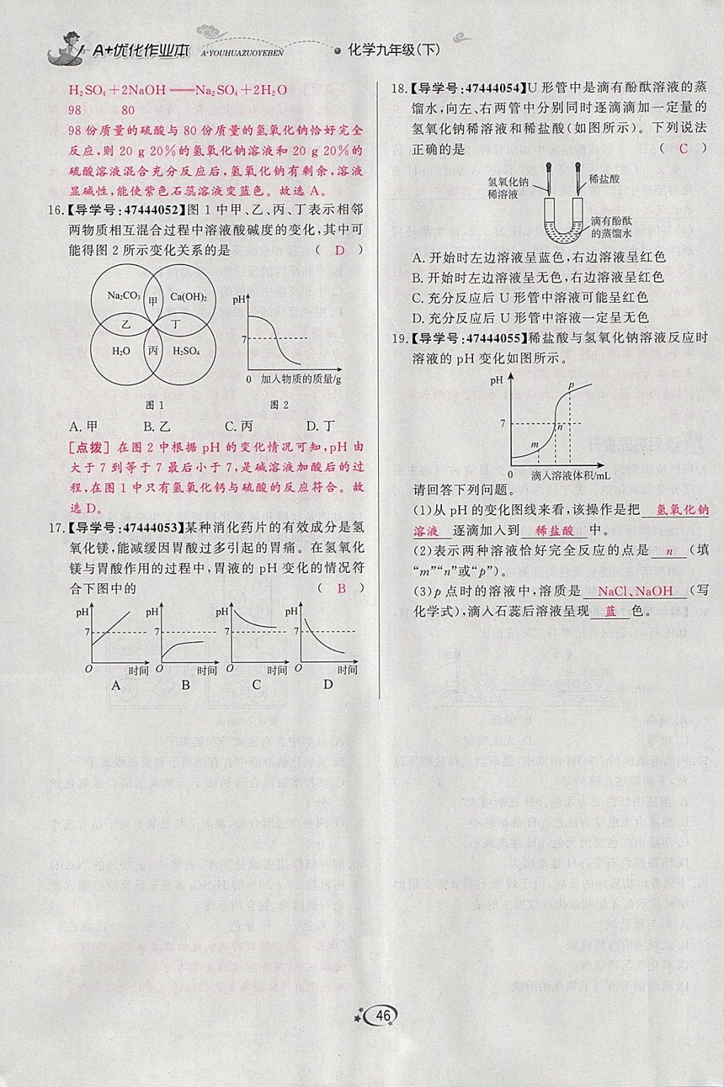 2018年A加优化作业本九年级化学下册人教版 参考答案第102页