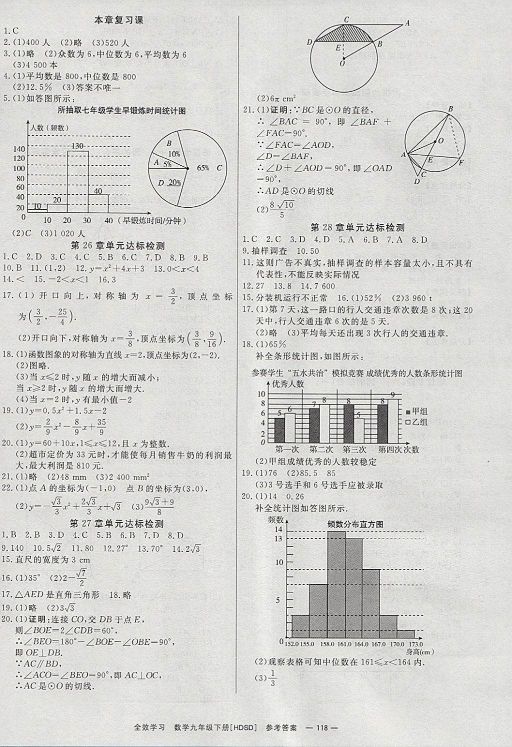 2018年全效學(xué)習(xí)九年級(jí)數(shù)學(xué)下冊(cè)華師大版北京時(shí)代華文書局 參考答案第12頁(yè)