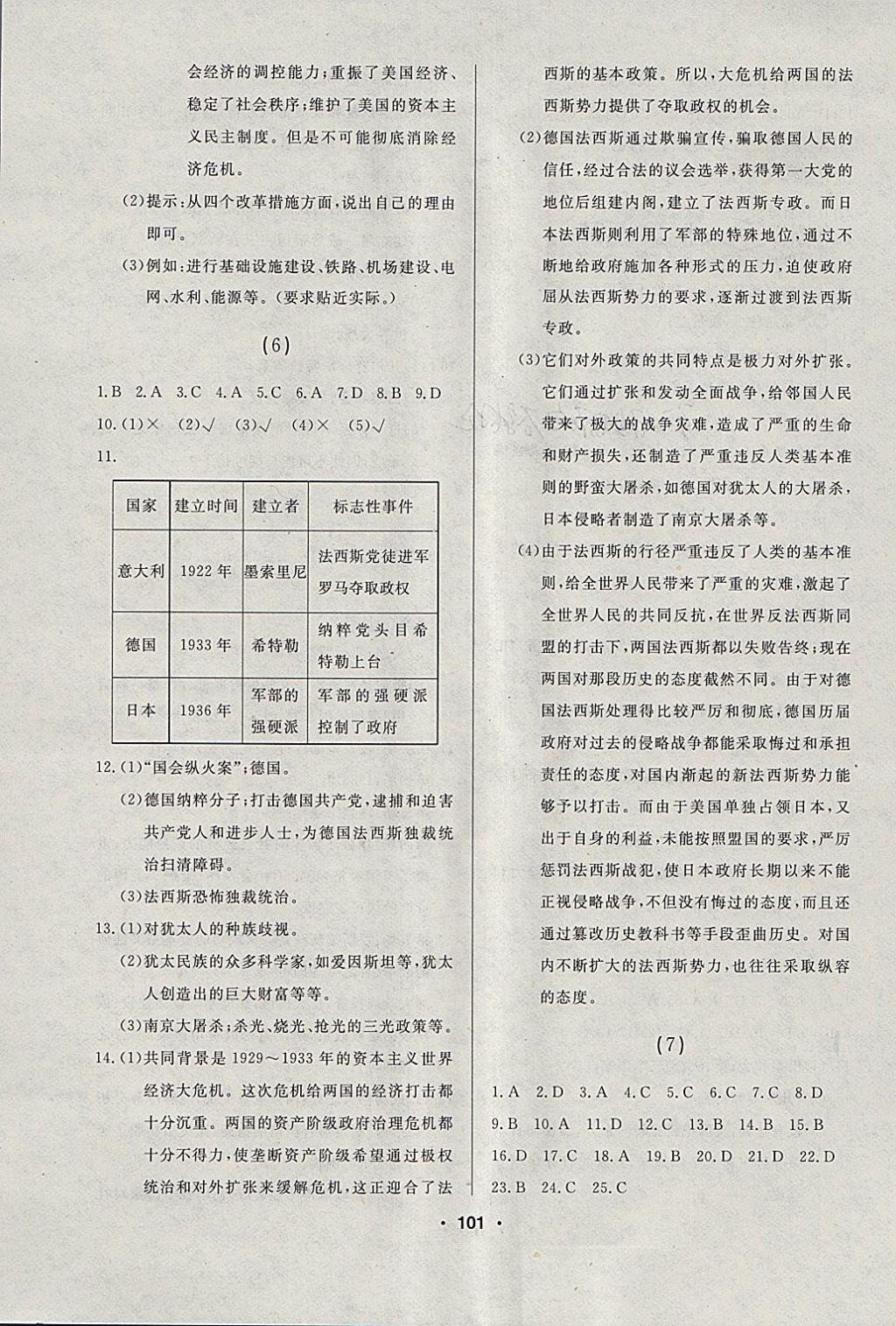 2018年试题优化课堂同步九年级历史下册人教版 参考答案第3页