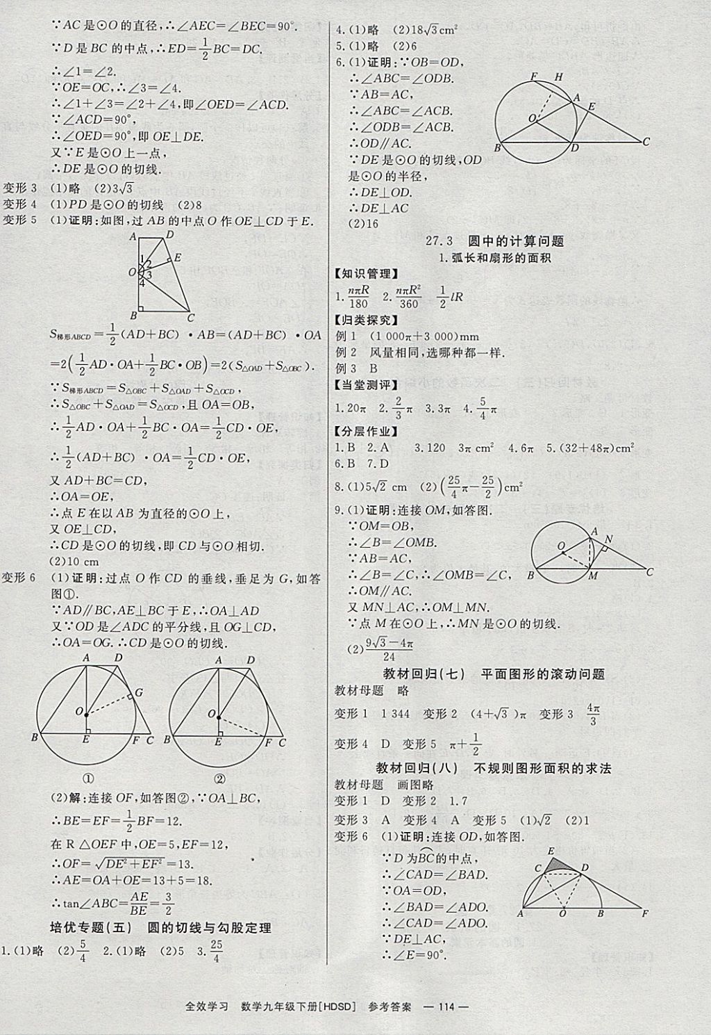 2018年全效學(xué)習(xí)九年級數(shù)學(xué)下冊華師大版北京時代華文書局 參考答案第8頁