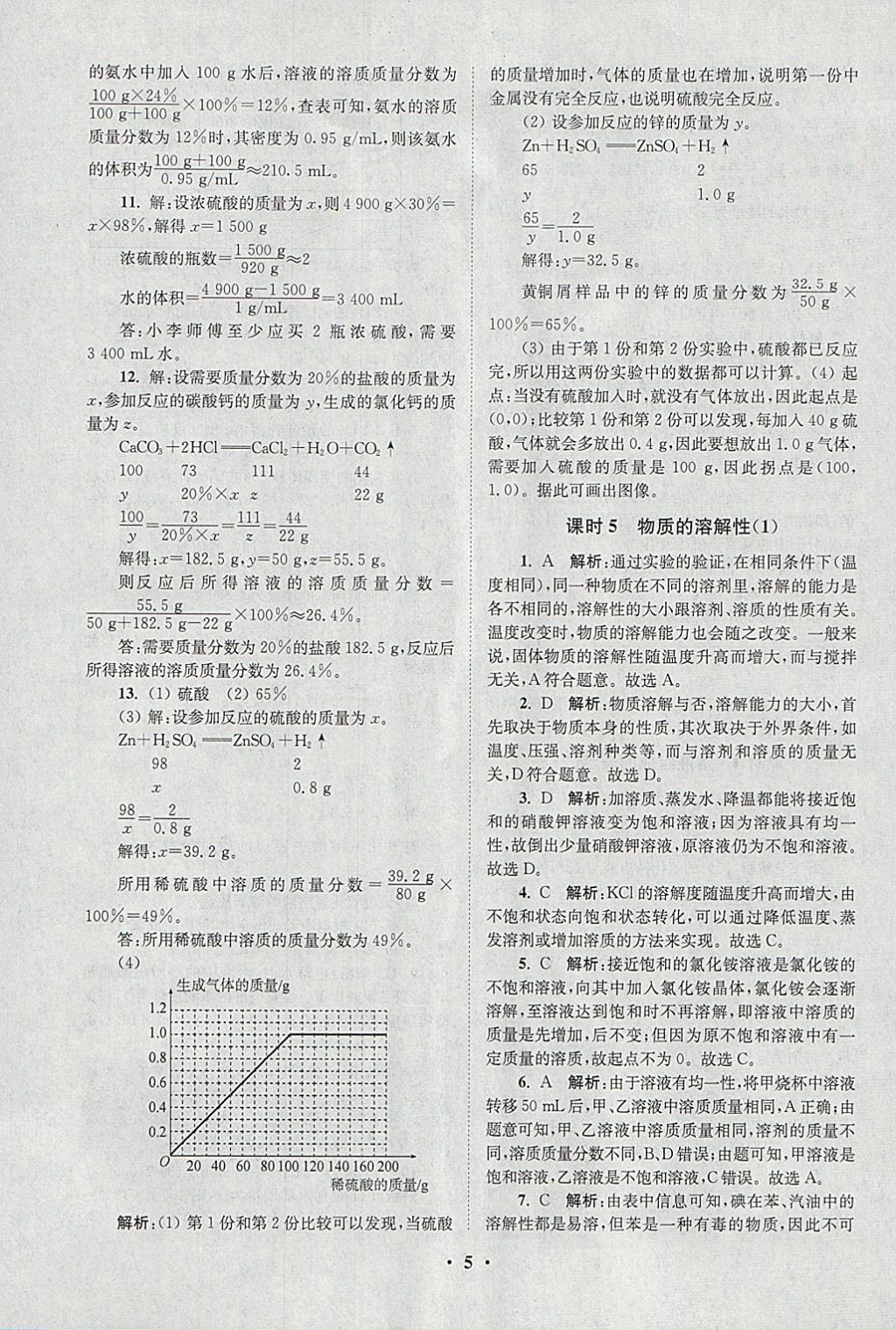 2018年初中化學小題狂做九年級下冊滬教版提優(yōu)版 參考答案第8頁