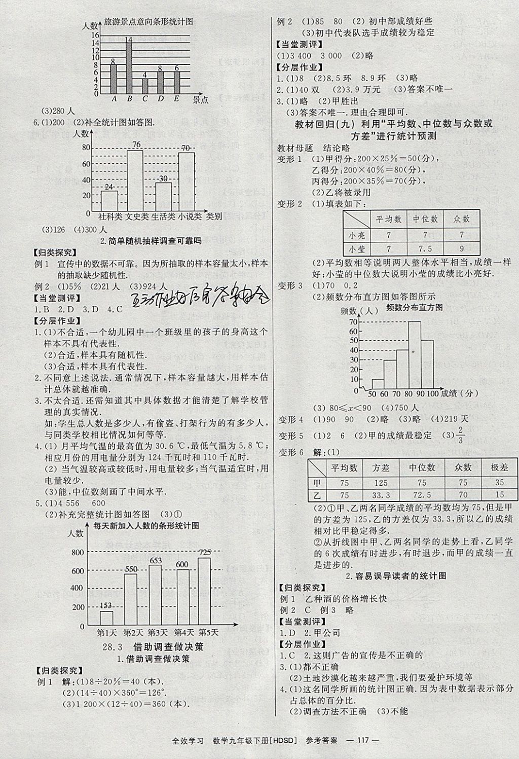 2018年全效學(xué)習(xí)九年級數(shù)學(xué)下冊華師大版北京時代華文書局 參考答案第11頁