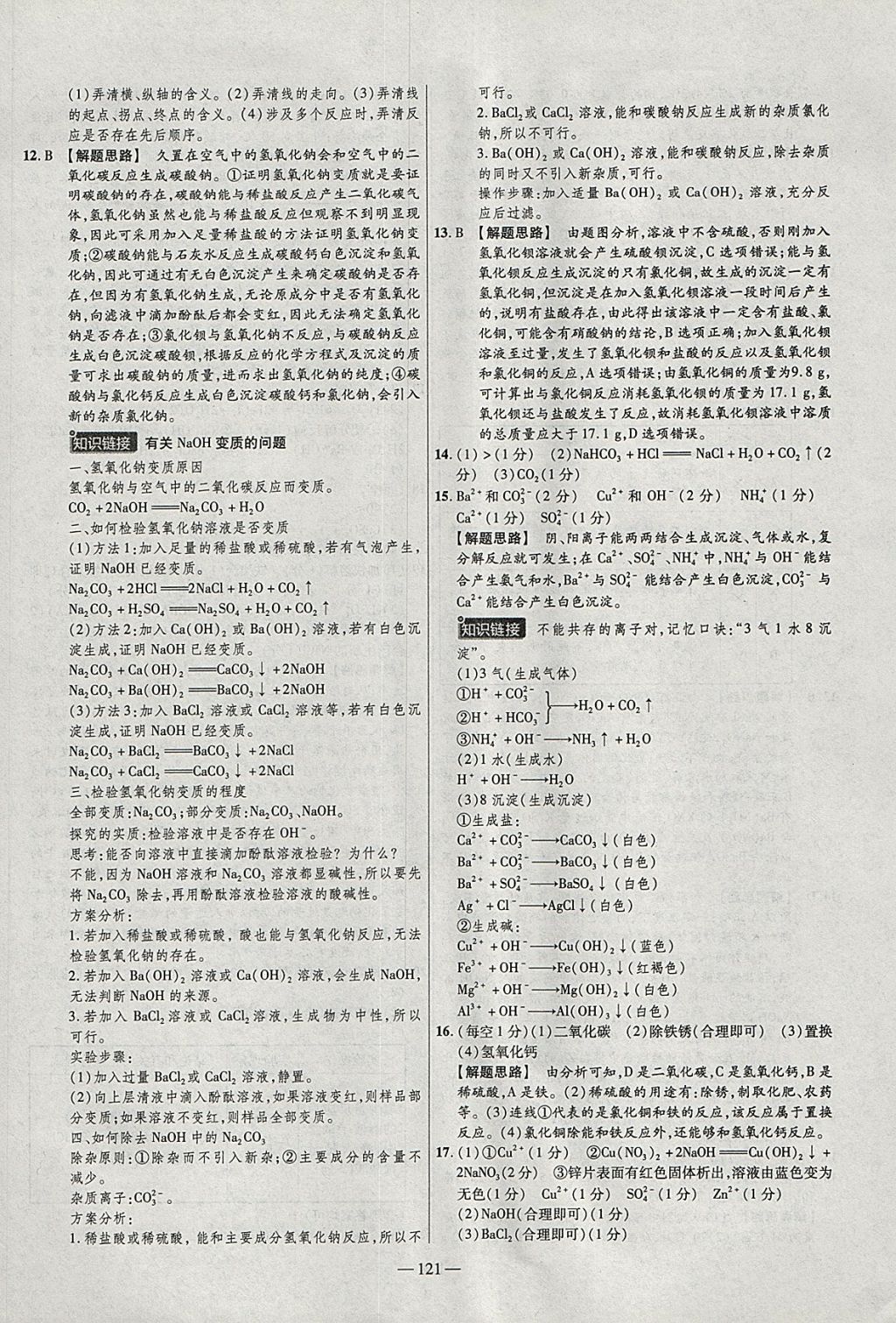 2018年金考卷活頁題選九年級(jí)化學(xué)下冊(cè)人教版 參考答案第13頁