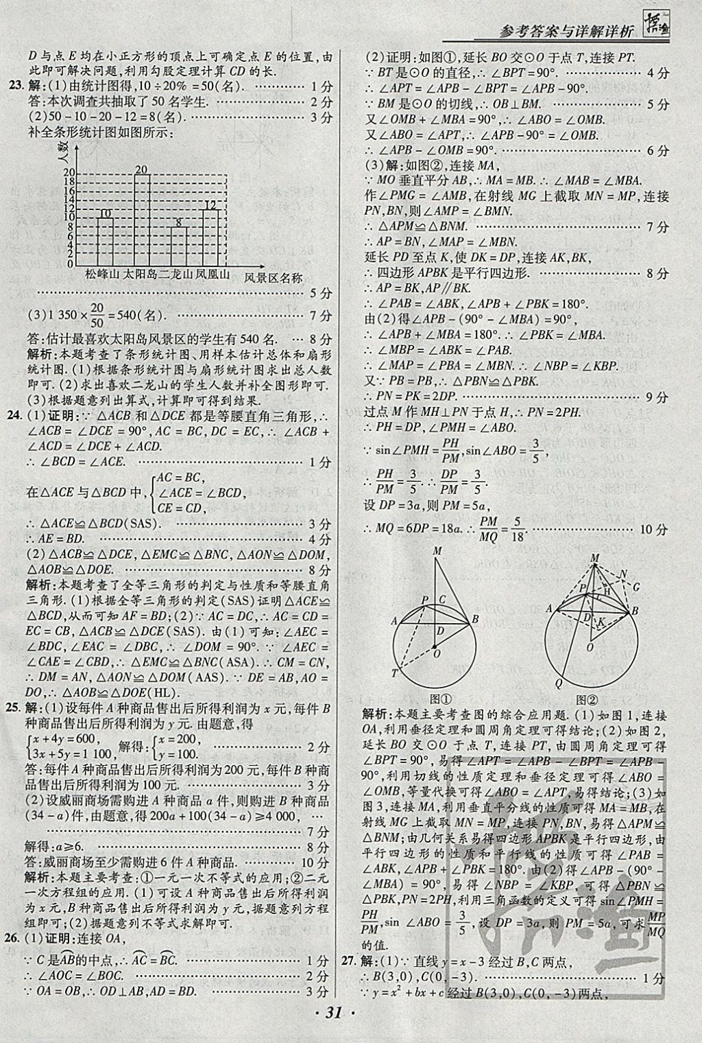 2018年授之以漁全國各省市中考試題匯編數(shù)學(xué) 參考答案第31頁