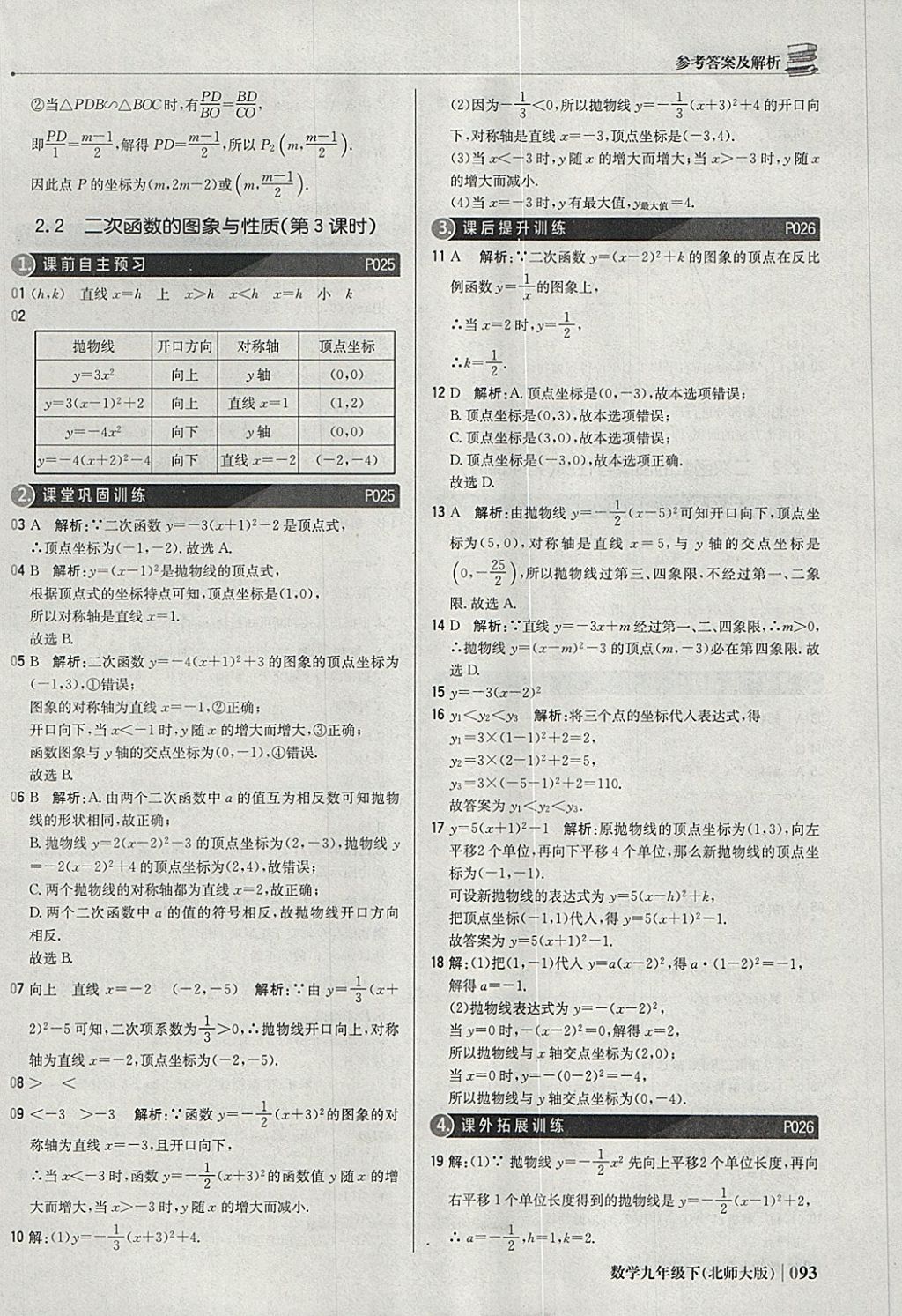 2018年1加1輕巧奪冠優(yōu)化訓練九年級數(shù)學下冊北師大版銀版 參考答案第14頁