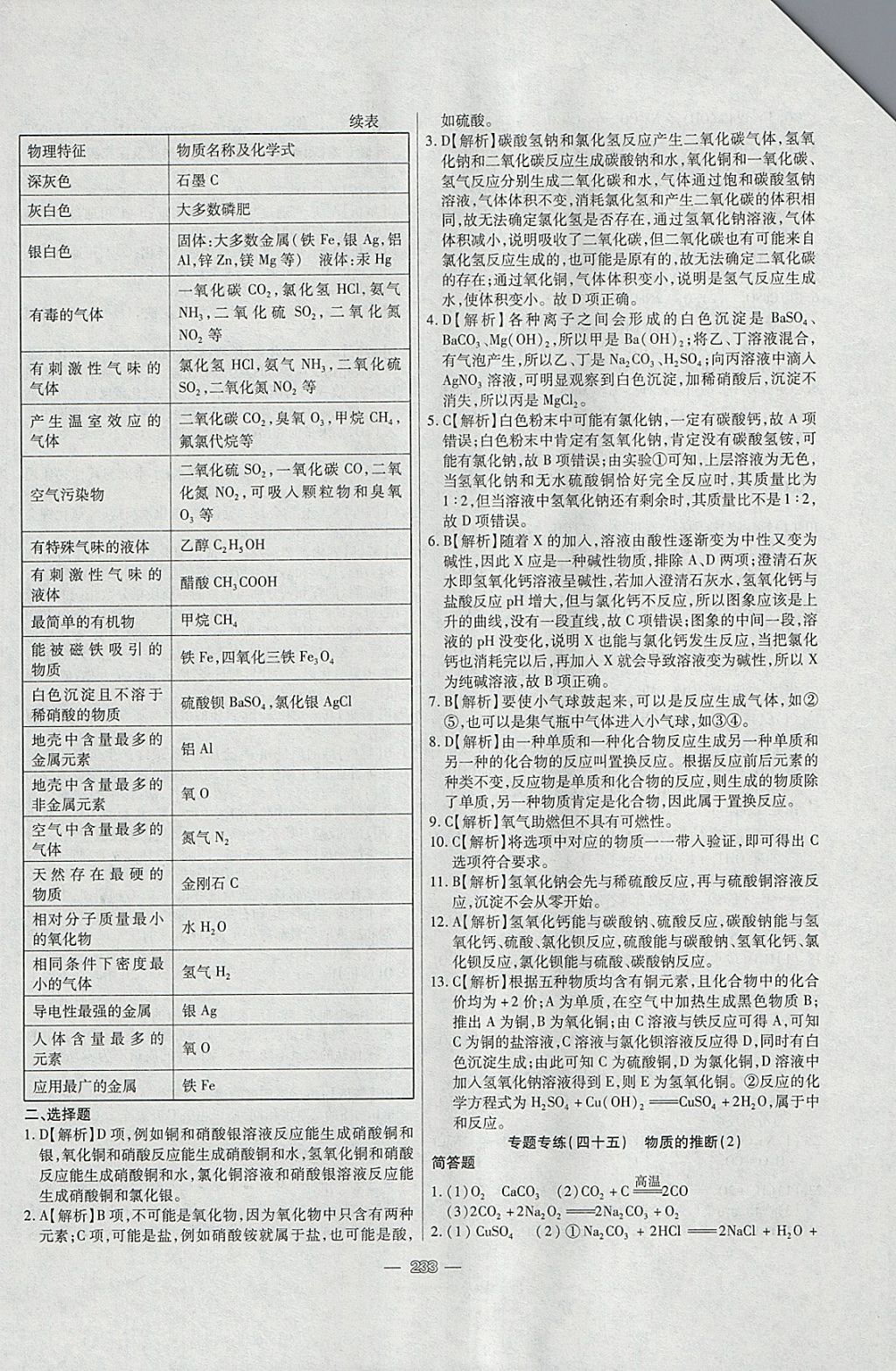 2018年中考專題專練化學(xué) 參考答案第33頁