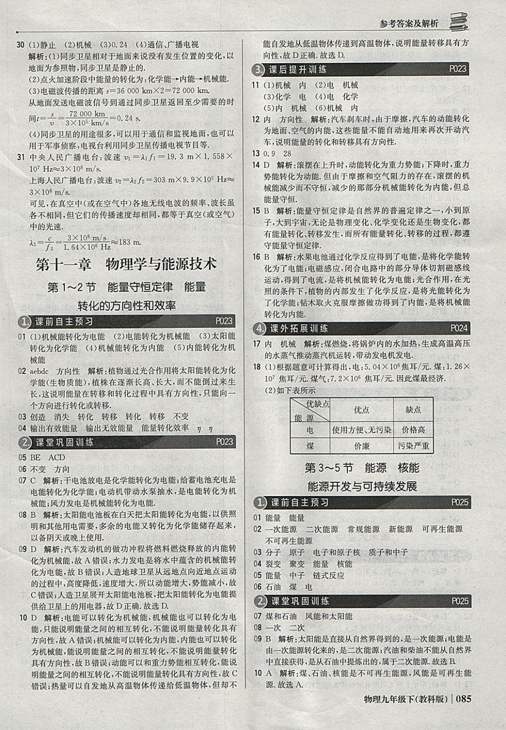 2018年1加1輕巧奪冠優(yōu)化訓(xùn)練九年級(jí)物理下冊(cè)教科版銀版 參考答案第6頁