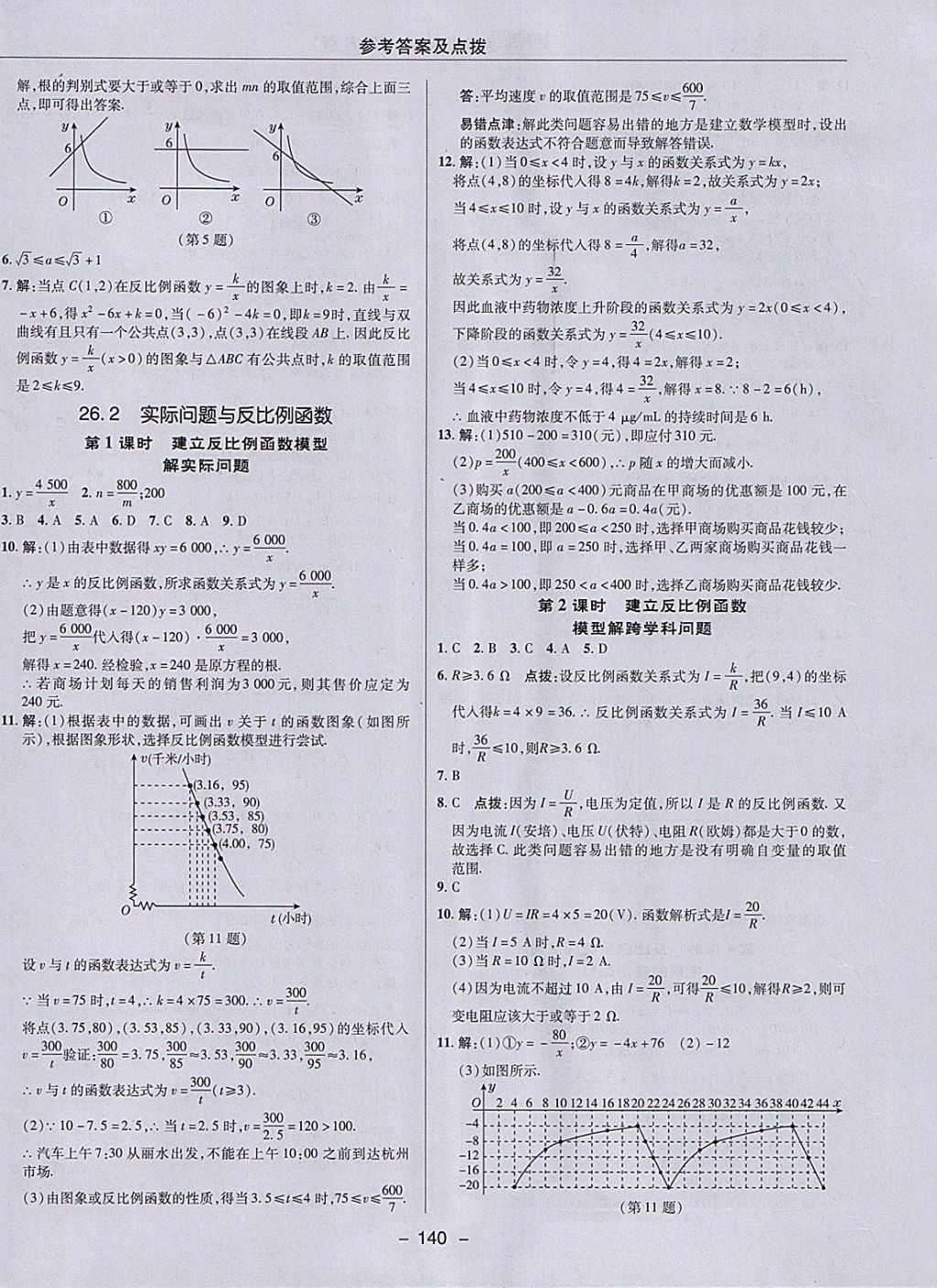 2018年綜合應(yīng)用創(chuàng)新題典中點(diǎn)九年級(jí)數(shù)學(xué)下冊(cè)人教版 參考答案第12頁