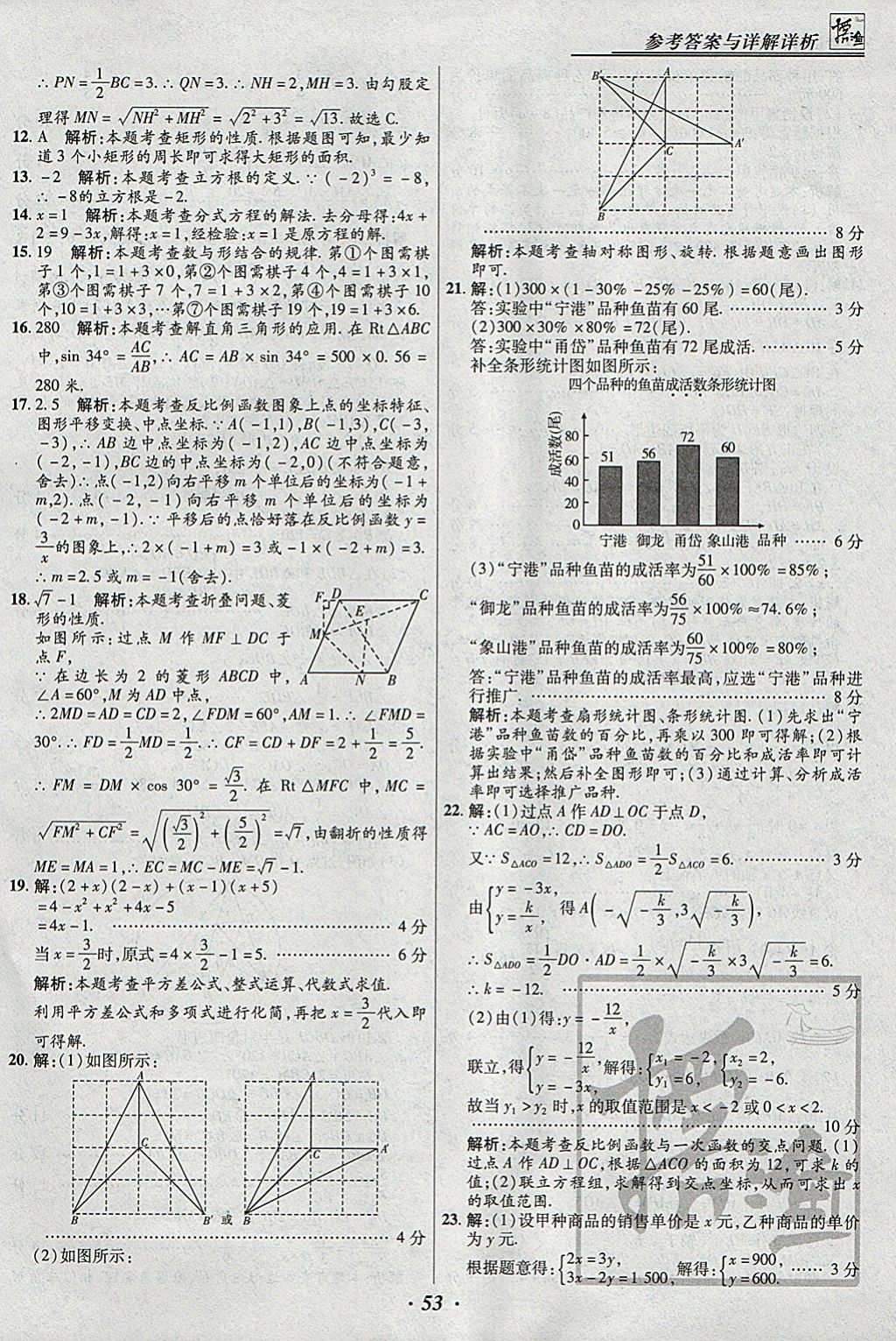 2018年授之以漁全國各省市中考試題匯編數(shù)學(xué) 參考答案第53頁