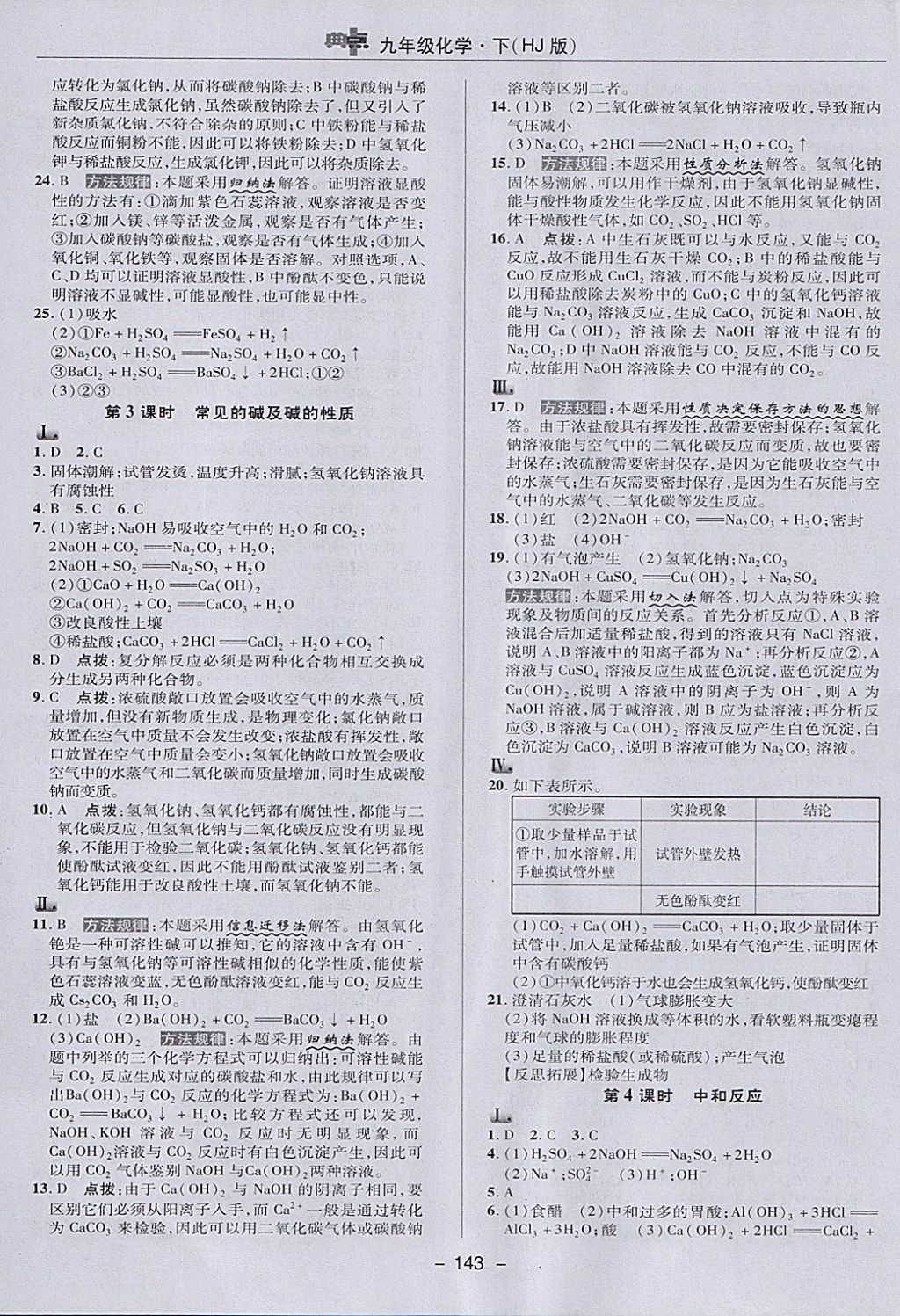 2018年綜合應用創(chuàng)新題典中點九年級化學下冊滬教版 參考答案第15頁