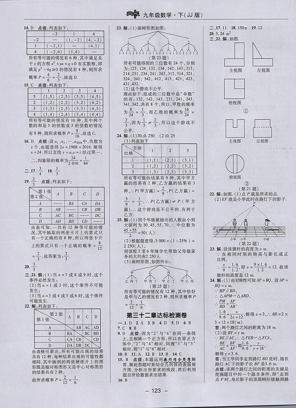 2018年綜合應用創(chuàng)新題典中點九年級數學下冊冀教版 參考答案第3頁