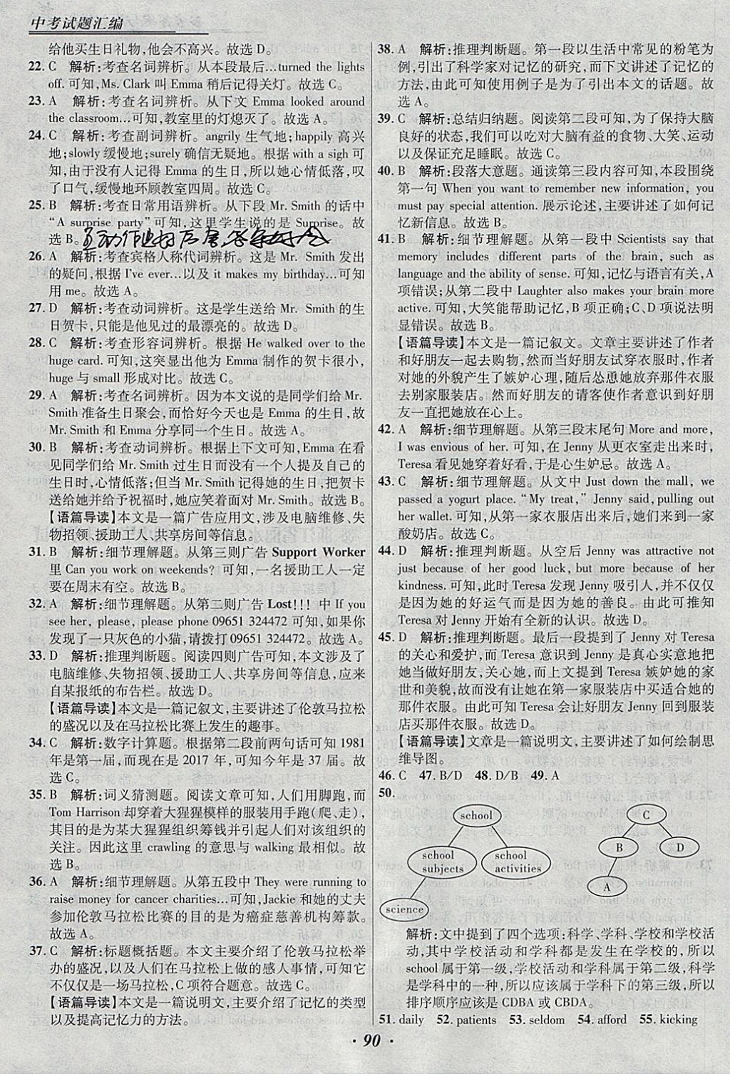 2018年授之以漁全國各省市中考試題匯編英語 參考答案第90頁